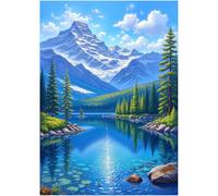 Serene Snow Mountain Puzzle 1000 Pieces for Adults - 20" x 28" Winter Landscape Jigsaw with Lake Reflection, Pine Forest & Sunrise -Paper Puzzle, Challenging Relaxation Gift & Ready-to-Frame Wall Art