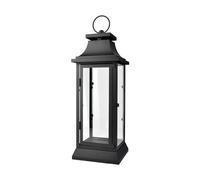 Serene Spaces Living Black Hurricane Lanterns With Clear Glass Panels, Perfect For Home Decor, Parties & Events, Table Top Or Hanging Lantern For Indoor & Outdoor, Measures 20" Tall and 6.75" Diameter