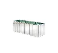 Serene Spaces Living Low Gatsby Mirror Strip Vase - Great Gatsby Inspired Luxe Glass Vase with Bevel Edged Mirror Strips, Use for Home Décor, Event Centerpieces, 12” L x 4” W x 4” H, (Pack of 1)