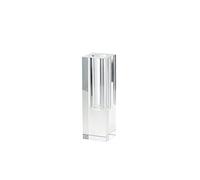 Serene Spaces Living Modern Crystal Bud Vase - Genuine Crystal Heavyweight Square Base Vase with Thick Sides, 1.5" square by 5" Tall