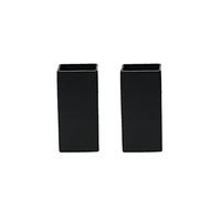 Serene Spaces Living Set of 2 Square Matte Black Ceramic Vase - Modern Black Square Vase Adds a Sleek Look to Any Space, Use for Home Décor, Event Centerpieces and Much More, 3” SQ x 6” H