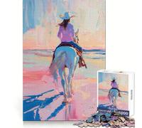 Serene Sunset Ride Adult Jigsaw Puzzle1000 Pieces Brain Teaser Mental Relax Pattern Assembly Santa Wish Item (50x75cm)