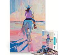 Serene Sunset Ride Adult Jigsaw Puzzle1000 Pieces Brain Teaser Mental Relax Pattern Assembly Santa Wish Item (50x75cm)