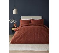 'Avery Stripe' Pinsonic Soft Touch Duvet Cover Set Serene Terracotta Single