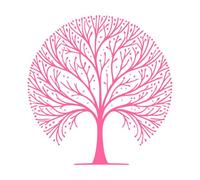 Serene Tree of Life Willow Logo Engraving Decals 67.2x69.4cm Art Decoration Pink