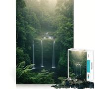 Serene Waterfall in Lush Forest 1000 Piece Jigsaw Puzzles for Adults Jigsaw Mind Puzzle Mind Calm Art Assembly Unique Gift (50x75cm)