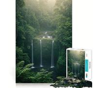 Serene Waterfall in Lush Forest 1000 Piece Jigsaws for Adults Puzzle Strengthen Memory Warm Time Clean Edge (38x26cm)