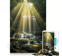 Serene Waterfall in Lush Forest Puzzle for Teenagers 1000 Pieces Mind Exercise Toy Gentle Relax Design Assembly Xmas Surprise (38x52cm)