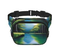 Serene Waters Square Double-Layer Waist Bag for Outdoor Activities Such as Sports, Travel, Hiking, Cycling