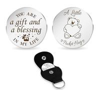 SereneGLow Pocket Bear Hug Gifts - Valentines Gifts for Her Thank You Gift, Friends Gifts, Keepsake Gifts for Women, Thinking of You Gifts for Women, Xmas Gifts, Birthday Retirement Easter Gifts