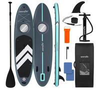SereneLife 10'6" Inflatable Stand-Up Paddle Board with Window - 32" Wide Stable Design with Non-Slip EVA Deck Pad, Premium SUP Accessories and GoPro Mount, for Youth and Adults, 350 lbs. Capacity