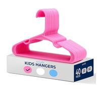 SereneLife 20 Pack Plastic Kids Hangers, Non-Slip for Closet, Space-Saving Thin Design for Infant and Newborn Clothing, Children's Hangers for Organizing Clothes (Blue) (Pink, 40 pack)
