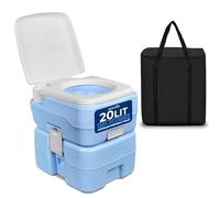 SereneLife 20L Outdoor Camping Toilet, Portable Toilet, Comfortable Flushable Portable Toilets for Adults, Travel Toilet, Compost Toilet, Porta Potty Loo, Detachable Waste Tank- Leak Proof & Carry Bag