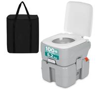 SereneLife 20L Portable Toilet for Adults, Leak Proof Camping Toilet with Detachable Waste Tank, Ideal for Camping and Other Recreational Activities, Durable and Comfortable Toilet Seat, 120 Flushes