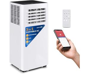 SereneLife 3-in-1 Portable Air Conditioning Unit - Powerful Compact, 10,000 BTU Mobile Unit, Built-in WIFI, Dehumidifier & Fan Modes, Includes Window Mount Kit