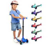 SereneLife 3 Wheel Kids Scooter, Kick Scooter with/without Foldable Seat, Light-Up LED Wheels, Adjustable Handlebar, Lean to Steer, Ideal for Toddlers Boys and Girls Age 3+, Up to 50Kg