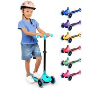 SereneLife 3 Wheel Kids Scooter, Kick Scooter with/without Foldable Seat, Light-Up LED Wheels, Adjustable Handlebar, Lean to Steer, Ideal for Toddlers Boys and Girls Age 3+, Up to 50Kg