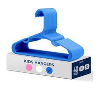 SereneLife 40 Pack Plastic Kids Hangers, Non-Slip for Closet, Space-Saving Thin Design for Infant, Toddler, Child, and Newborn Clothing, Children's Hangers for Organizing Clothes (Blue)
