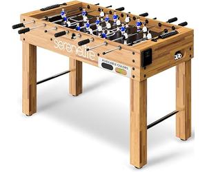 SereneLife 4ft Football Table 48 Inch Game Table for Home Game Room Kids Adults - Compact Foosball Table with Steel Rods and 2 Balls