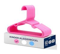 SereneLife 60 Pack Plastic Kids Hangers - Non-Slip Baby Hangers for Closet, Space-Saving Thin Design for Organizing Clothes, Infant, Toddler, and Newborn Clothing (Pink)