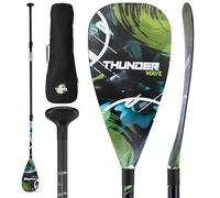 SereneLife Adjustable SUP Paddle | Carbon Fiber Paddle Board Paddle with Teardrop Blade and Oval Lever-Lock Clamp | Lightweight, Easy-to-Addemble 3-Piece Design | Saltwater Ready | Carry Bag Included