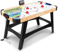 SereneLife Air Hockey Table for Kids and Adults Full Size, 150 cm Arcade Game Table w/ 4 Pushers, 2X Stronger Motor, LED Scoreboard, Puck Dispenser & Complete Accessories, for Game room/home/office
