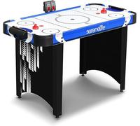 SereneLife Air Hockey Table Game - Compact Arcade Table for Kids and Adults, Air Powered Play Surface, Scratch Resistant Finish, Puck and Pusher Set for Game Room and Apartment Play