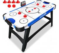 SereneLife Air Hockey Table Game - Compact Arcade Table for Kids and Adults, Air Powered Play Surface, Scratch Resistant Finish, Puck and Pusher Set for Game Room and Apartment Play