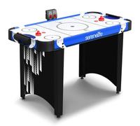 SereneLife Air Hockey Table Game - Compact Arcade Table for Kids and Adults, Air Powered Play Surface, Scratch Resistant Finish, Puck and Pusher Set for Game Room and Apartment Play