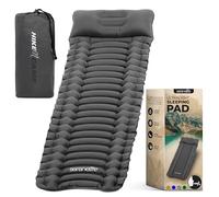 SereneLife Air Mattress Waterproof Lightweight Pad Inflatable Sleeping Mat w/Carrying Bag-for Camping, Backpacking, Hiking, Nylon, Gray, One Size