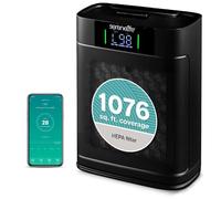 SereneLife Air Purifier for Home - Smart Room Air Purifier with Sleep and Automatic Modes, WiFi and App Control, Ultra Quiet, Removes Dust, Pet Hair and Odor for Large Rooms up to 1,076 Sq Ft (Black)