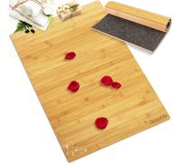 SereneLife Bamboo Bath Mat - Waterproof Foldable Shower Floor Rug, Natural Wo...