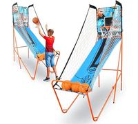 SereneLife Basketball Arcade Game, Foldable Basket Ball Shot Hoop Game, Outdoor Sport/ Indoor Home Arcade Room w/ Digital LED Scoreboard & Play Timer, Electronic Shooting Machine for Kids & Adults