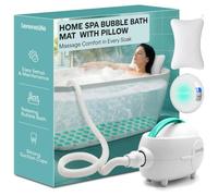 SereneLife Bubble Bath Spa Mat with LED Remote, Bath Jets and Heater