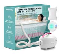 SereneLife Bubble Bath Spa Mat with LED Remote, Bath Jets and Heater