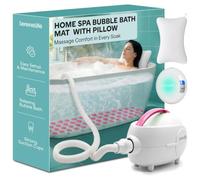 SereneLife Bubble Bath Spa Mat with LED Remote, Bath Jets and Heater