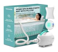 SereneLife Bubble Bath Spa Mat with LED Remote, Bath Jets and Heater