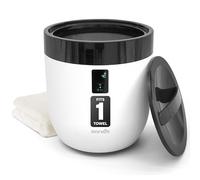 SereneLife Bucket Warmers with Customized Fragrances for Spa and Bathroom, Timer 20/40/60/90 minutes, Fits 1 large Towel, Blanket, Bathrobe, PJs (Black), Stainless Steel, One Size