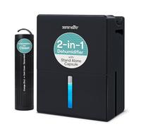 SereneLife Dehumidifier for Home - 2700ml Quiet Electric Dehumidifiers with Removable Cylinder for Closet, Dry Air Fast for Large Rooms, Small Spaces, Anti-Mould, Compact & Energy Efficient, Black