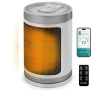 SereneLife Electric Space Heater, 1500W Portable Low Energy Ceramic Fan Heater Thermostat, WiFi & Remote Control, Silent Operation, 3 Modes, 12-Hour Timer, Indoor Use, Home, Bedroom, Office (White)