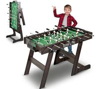SereneLife Foldable Football Table for Children & Adults Sturdy MDF Table with Steel Poles & 4 Balls Space-Saving Foldable for Home & Hobby Room