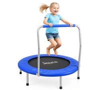 SereneLife Foldable Trampoline | Foldable trampoline with foam handle for safe indoor and outdoor workouts, fitness training, and active family fun.