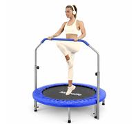 SereneLife Foldable Mini Trampoline with Foam Handle 91/102 cm, Indoor Outdoor Exercise Equipment for Adults and Kids, Compact Design Fitness Rebounder, Portable for Home and Garden Use