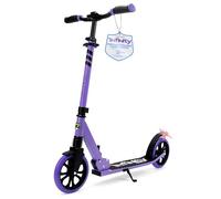 SereneLife Folding Kick Scooter for Kids Ages 8-12, Teens & Adults | Adjustable height, big wheels, holds up to 100kg, lightweight, foldable, non-slip deck, light-up wheels, boys & girls