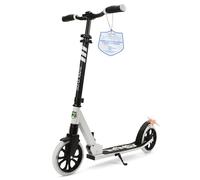 Lightweight and Foldable Kick Scooter - Adjustable Scooter for Teens and Adult, Alloy Deck with High Impact Wheels (Black and White)
