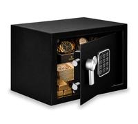 SereneLife Home Safe Box Locker 12 L, Small Money Safe, Mini Fireproof Safe, Wall and Floor Steel Vault, Electronic Digital Keypad, 2 Keys, Secure for Cash, Guns, Jewelry and More, Black
