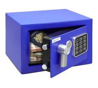 SereneLife Home Safe Box Locker, Small Money Safe, Mini Fireproof Safes, Wall & Floor Steel Vault, Electronic Digital Keypad, 2 Keys, 23.1 × 17 × 17cm, Secure for Cash, Guns, Jewelry & More - Blue