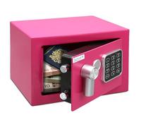 SereneLife Home Safe Box Locker, Small Money Safe, Mini Fireproof Safes, Wall & Floor Steel Vault, Electronic Digital Keypad, 2 Keys, 23.1 × 17 × 17cm, Secure for Cash, Guns, Jewelry & More - Pink