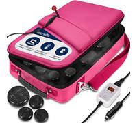 SereneLife Hot Stone Massage Set - 12-Piece Set with Portable Pink Travel Bag & Digital Temp Control, Basalt Rock Spa Set for Relaxation, Recovery, Home Therapy, Athletes & Professionals