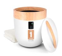 SereneLife Hot Towel Warmer Bucket - with Customized Fragrance for Spa and Bathroom, Luxury Heater, Auto Shut Off, Fits 1 Large Blanket, Bathrobe, PJs (Wood)